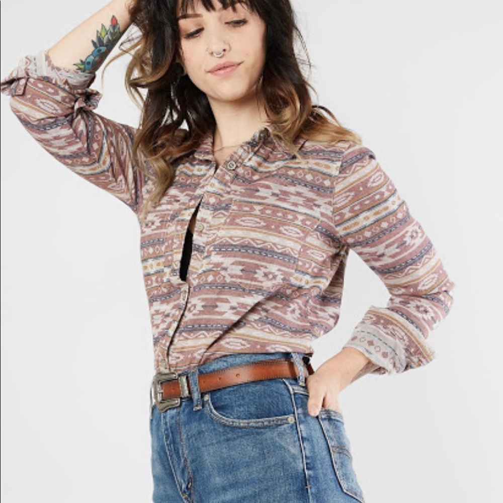 NWT: Southwestern Corduroy Button down